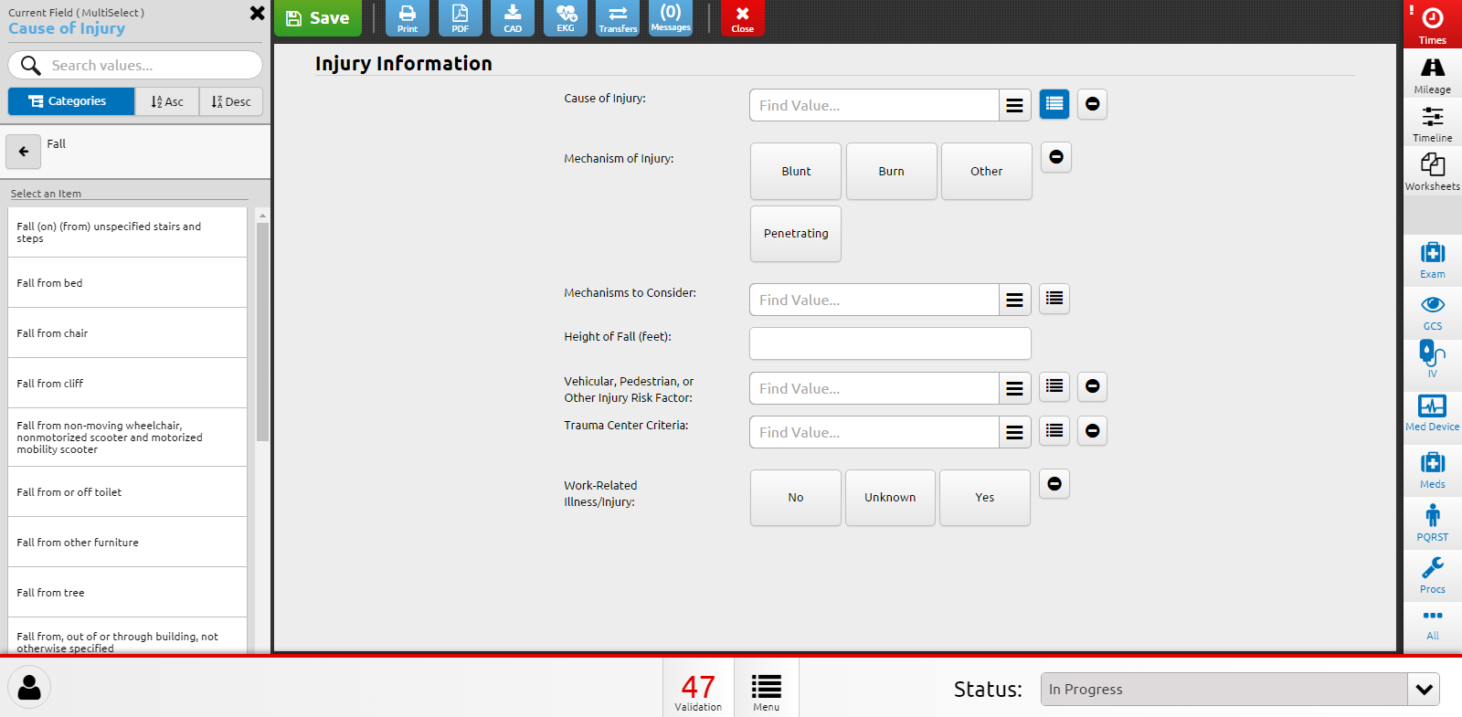 screenshot of ImageTrend Elite for EMS